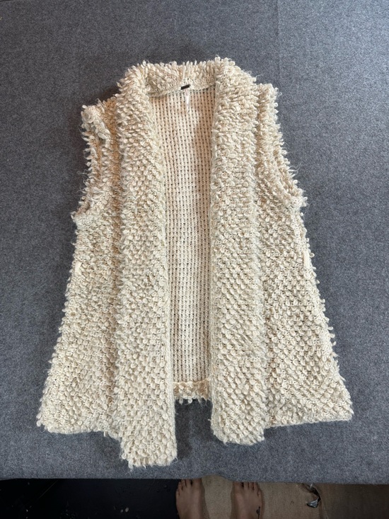 Free People Sweaters - Free People White Textured Loop Knit Open Vest